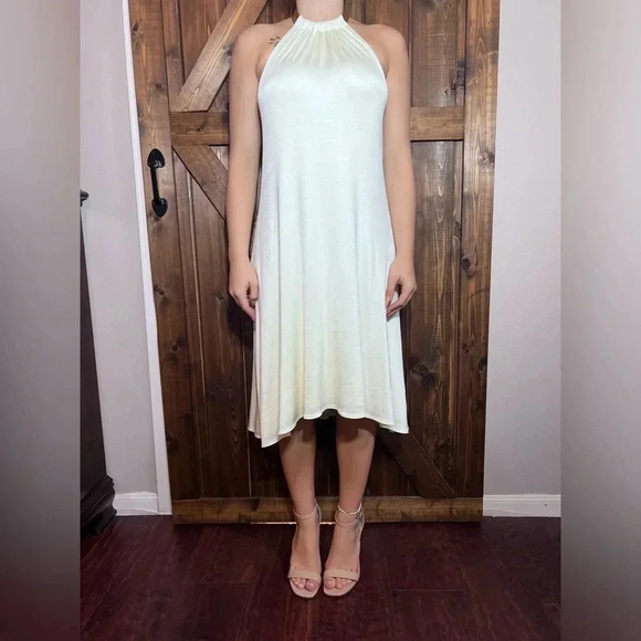 NWOT Guess by Marciano Womens Cream Colored Halter Neck Dress Sz SM Wedding - Picture 1 of 7
